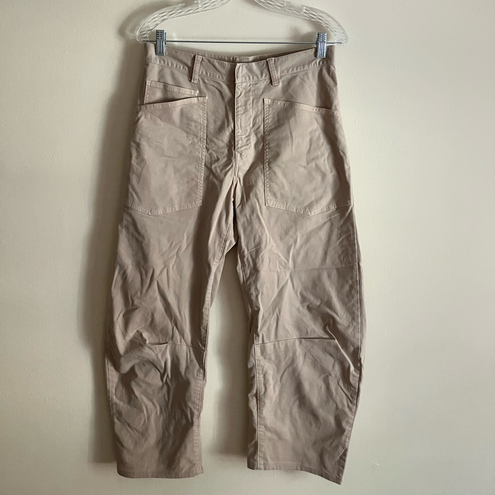 Nili Lotan Barrel-leg pants, size 2, tan
